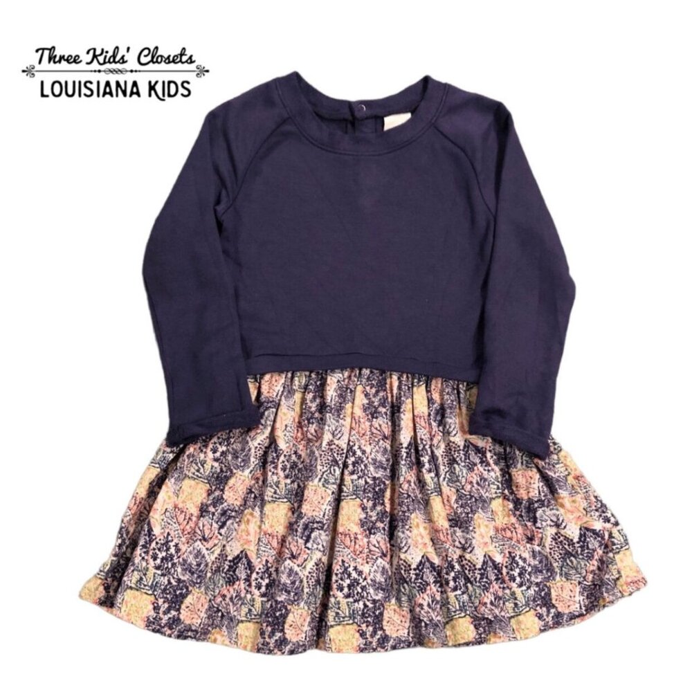 Egg By Susan Lazar 2Y Purple Leaf Print Dress